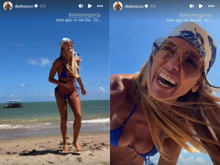 Sol, praia e declaração! Deborah Secco se derrete pelo namorado: “Amo que me faz sorrir”