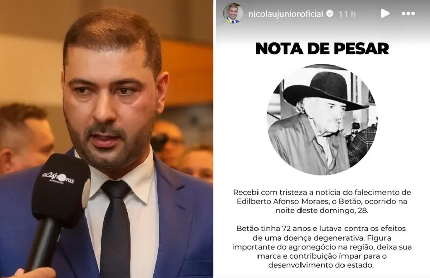 Nicolau lamenta morte de Betão: “legado de trabalho e dedicação ao Acre”