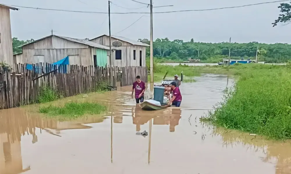Rio Envira transborda pela segunda vez em menos de uma semana em Feijó