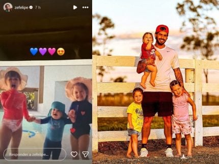 Após mudanças na vida pessoal, Zé Felipe publica foto dos filhos em mansão de Vini Jr.