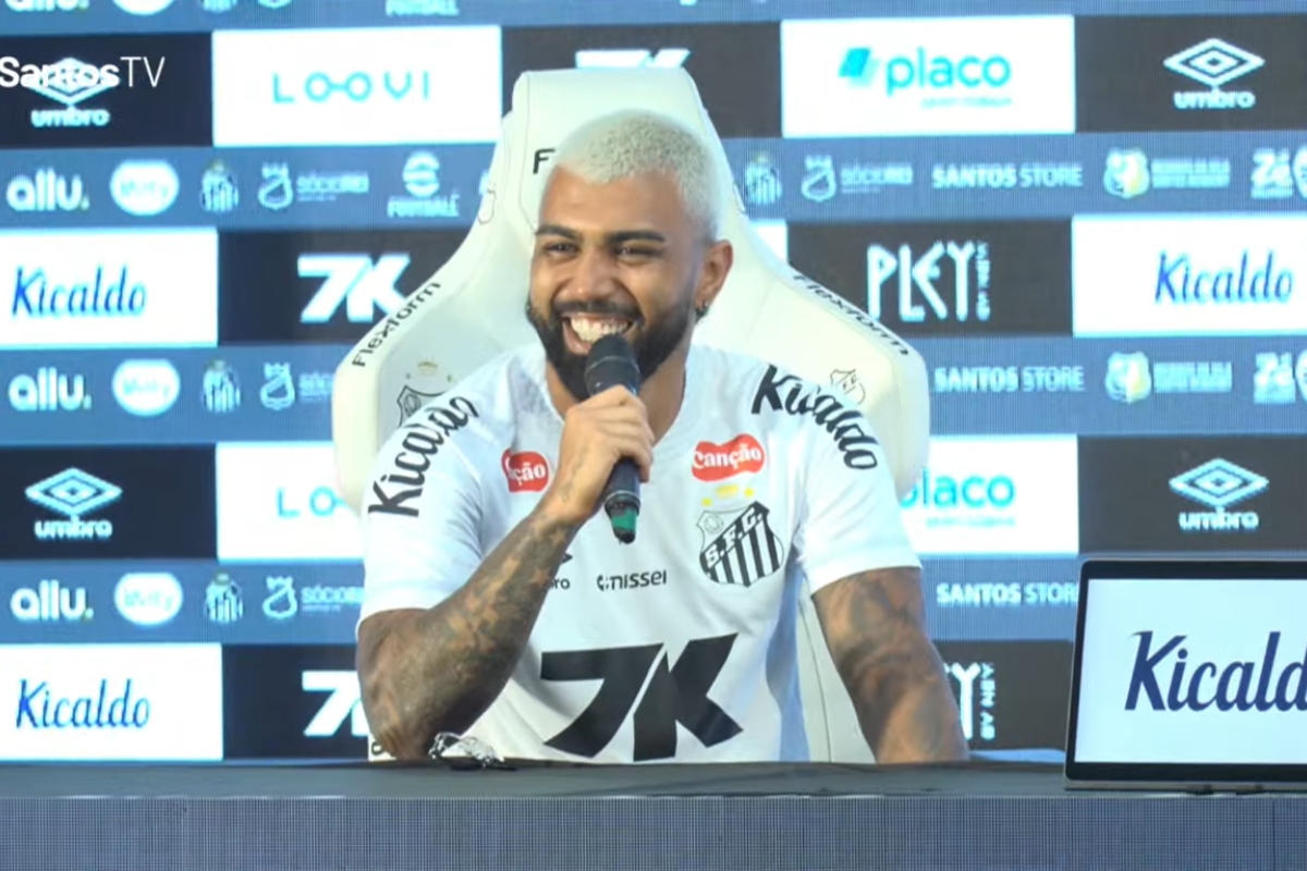 Gabigol projeta títulos e dupla com Neymar em apresentação no Santos