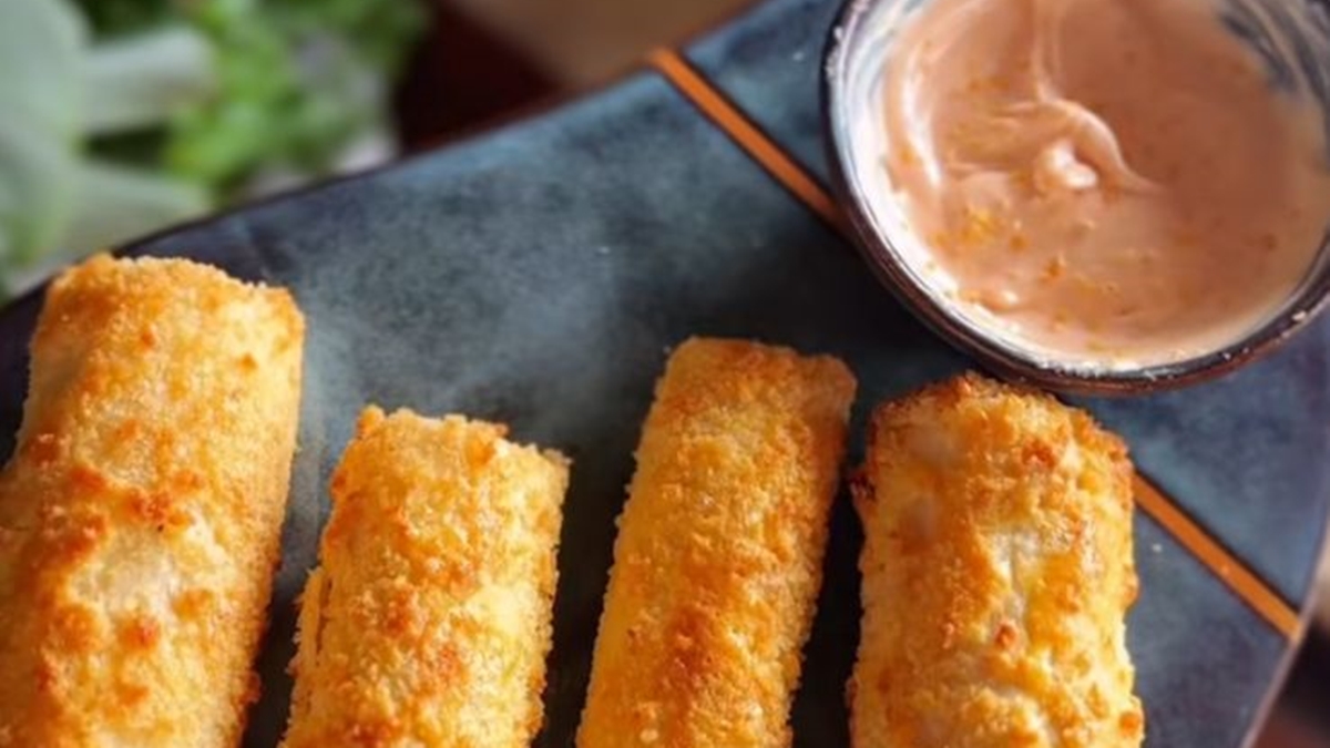 Palmito empanado na air fryer crocante por fora e macio por dentro