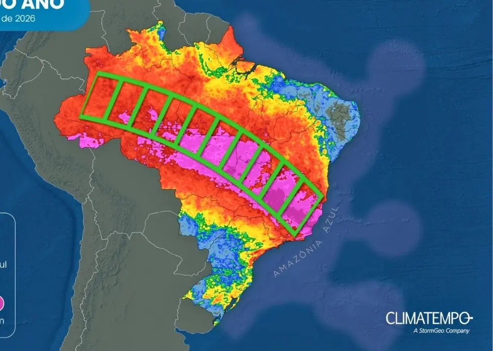 Corredor de umidade amplia volume de chuvas no Acre no início de 2026