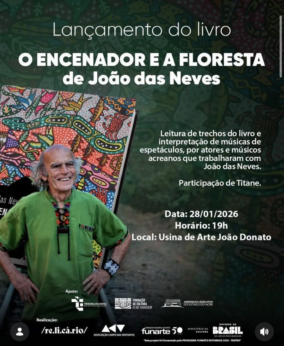Livro sobre a obra amazônica de João das Neves será lançado com encontro de artistas acreanos