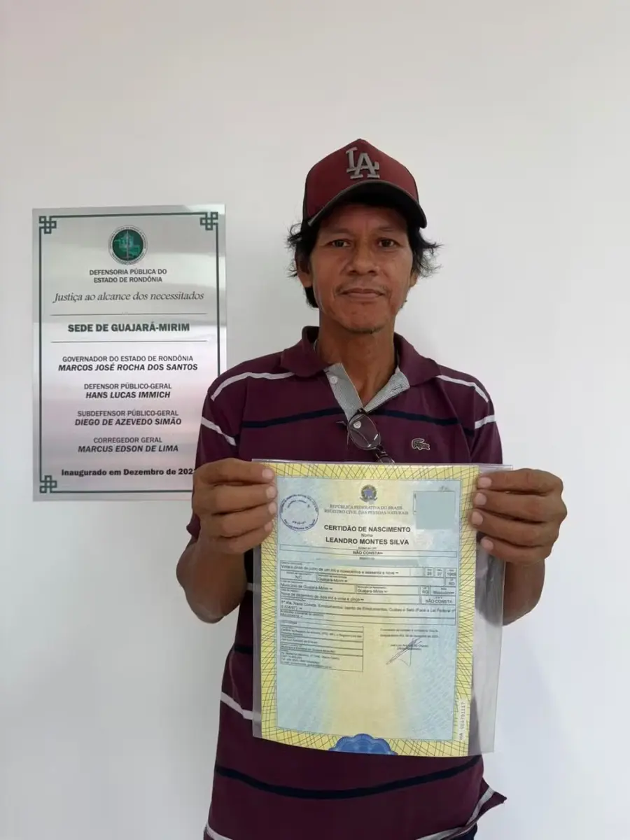 Morador de Rondônia viveu seis décadas sem registro civil e recebe primeiro documento em 2025