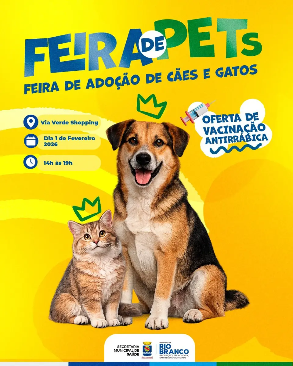 Feira de adoção de pets acontece neste domingo com vacinação antirrábica