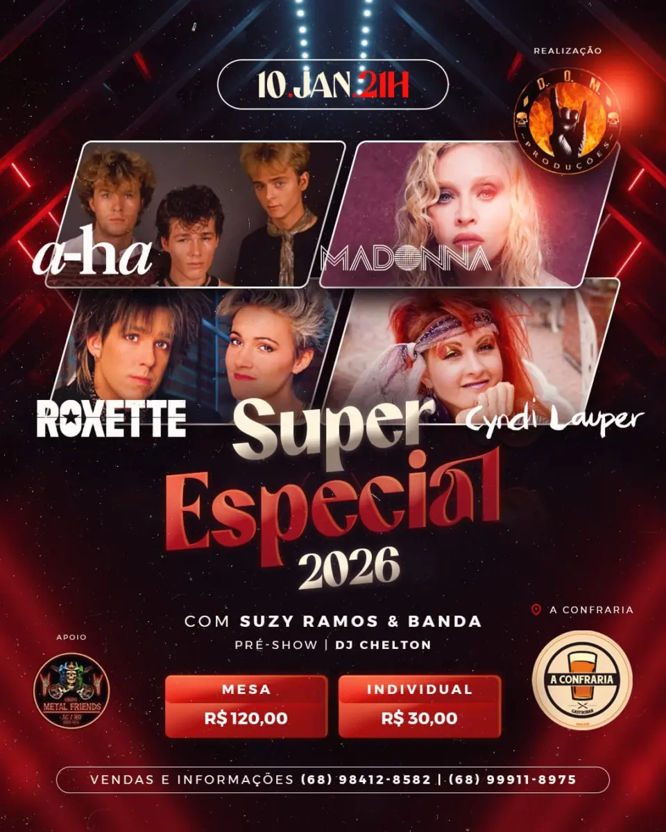 Noite de pop e rock internacional agita a Confraria no sábado