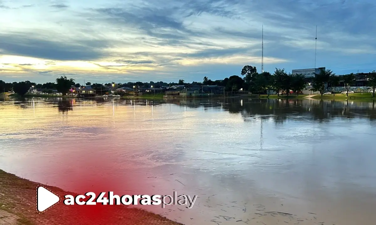 Na capital Rio Acre registra 14,06 metros e segue acima da cota de transbordamento