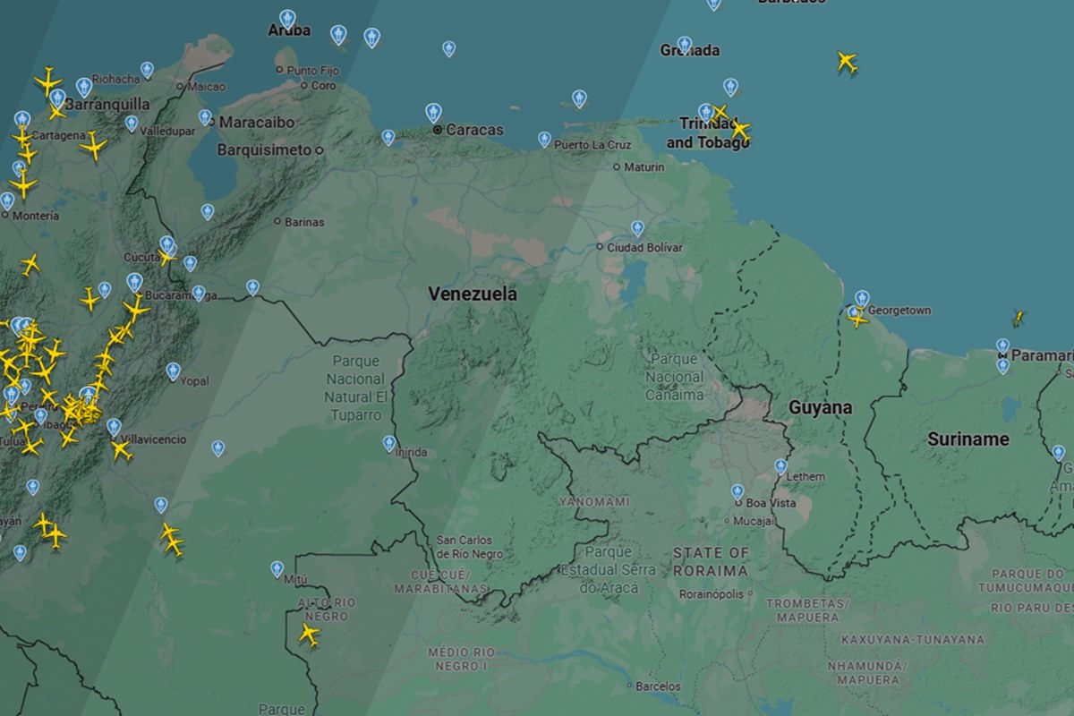 Espaço aéreo da Venezuela fica vazio após ataque dos EUA
