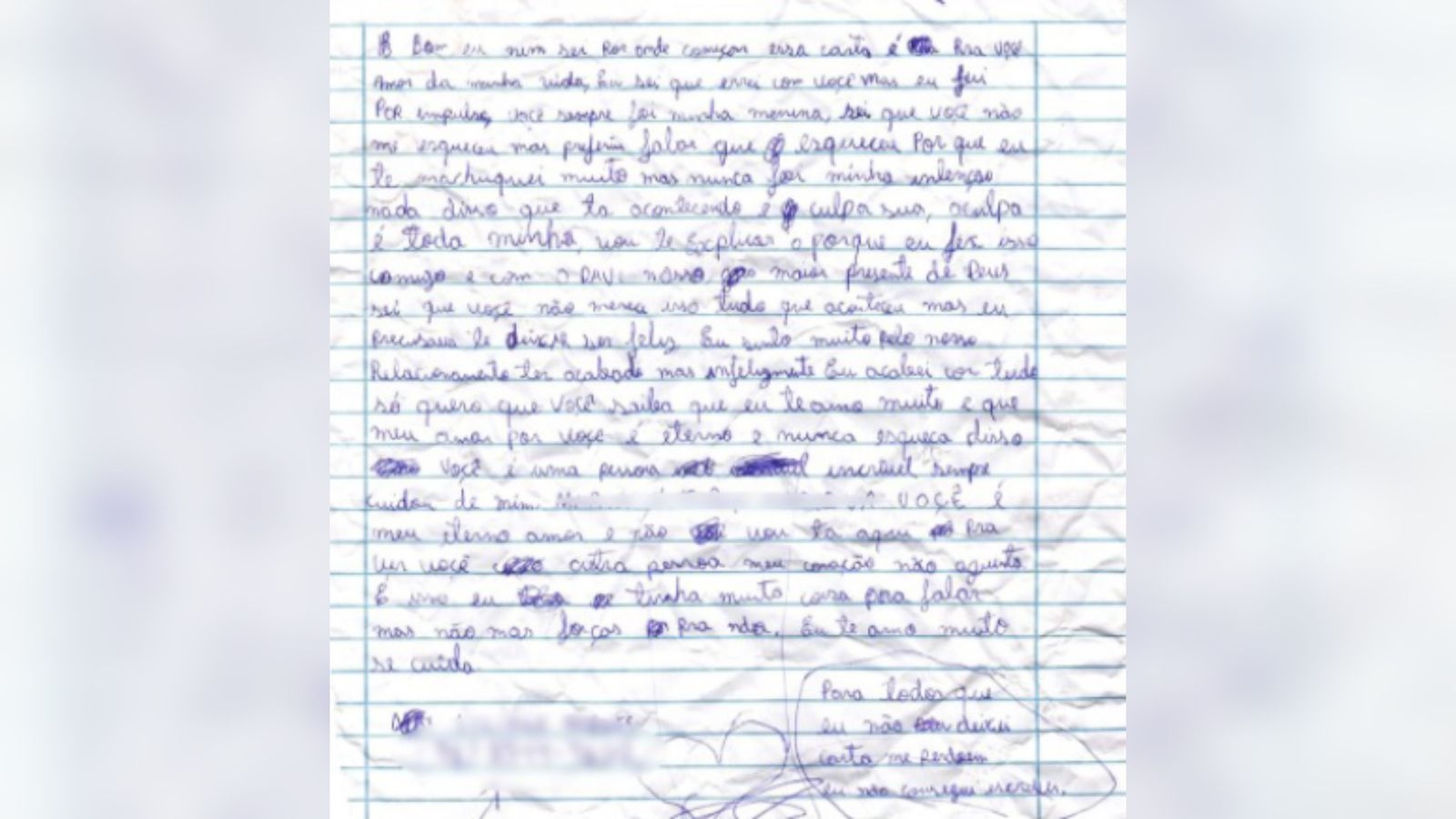 Homem confessa que matou filho e deixa carta à ex: "Presente de Deus"