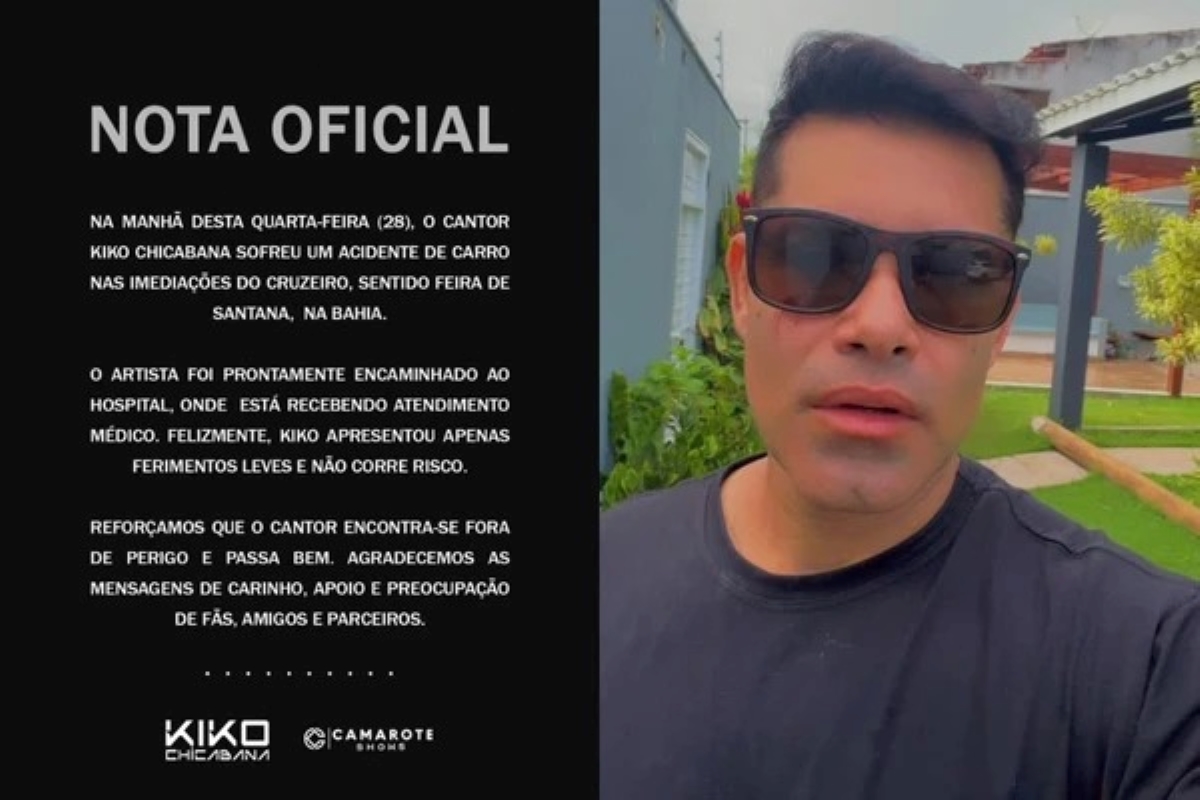 Cantor da banda Chicabana sofre acidente na Bahia: "Carro capotou"