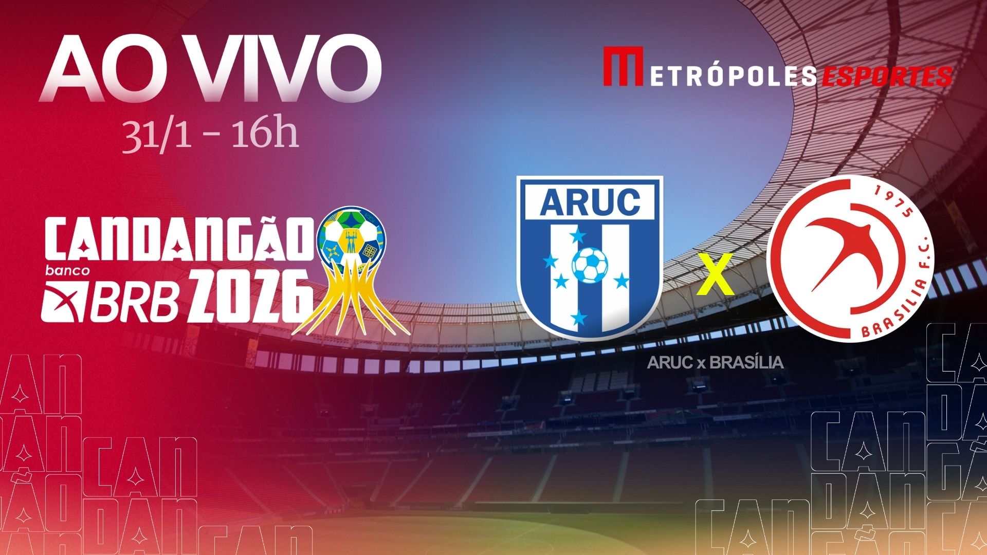 Candangão 2026: assista ARUC x Brasília ao vivo no YouTube