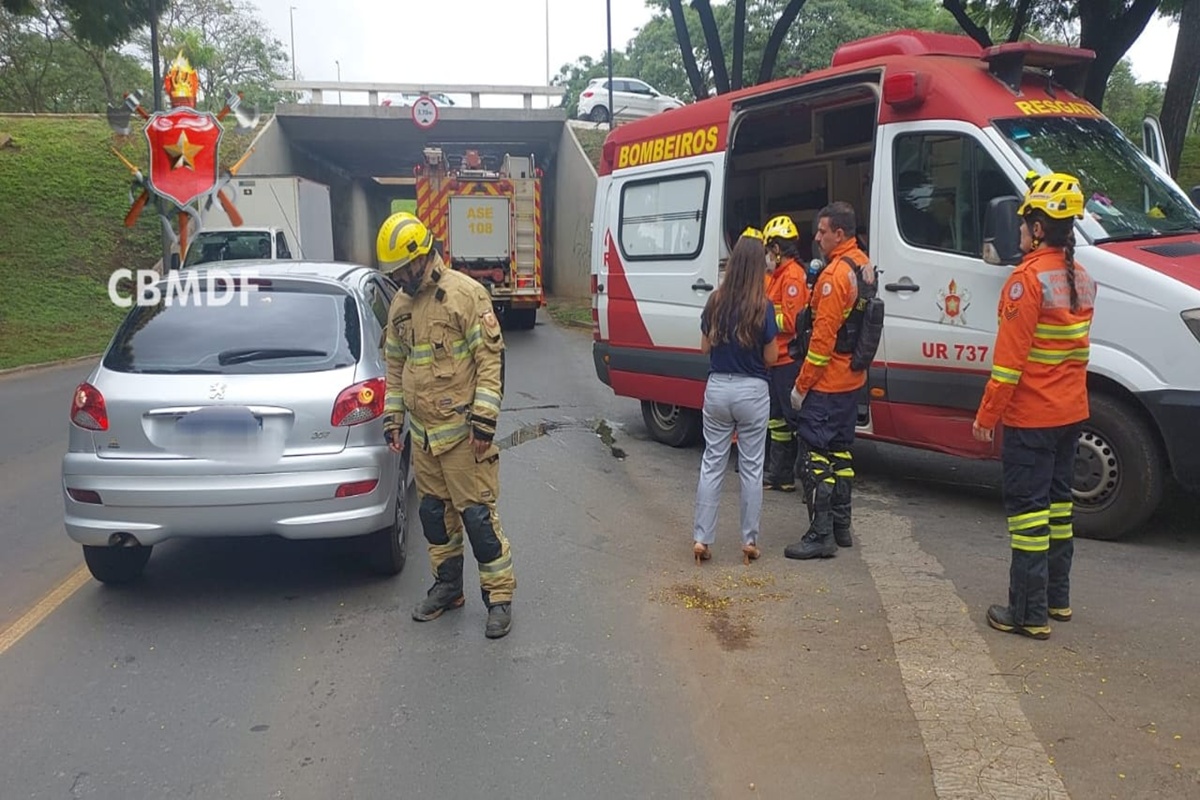 Homem fica ferido após ser atropelado em tesourinha na Asa Sul