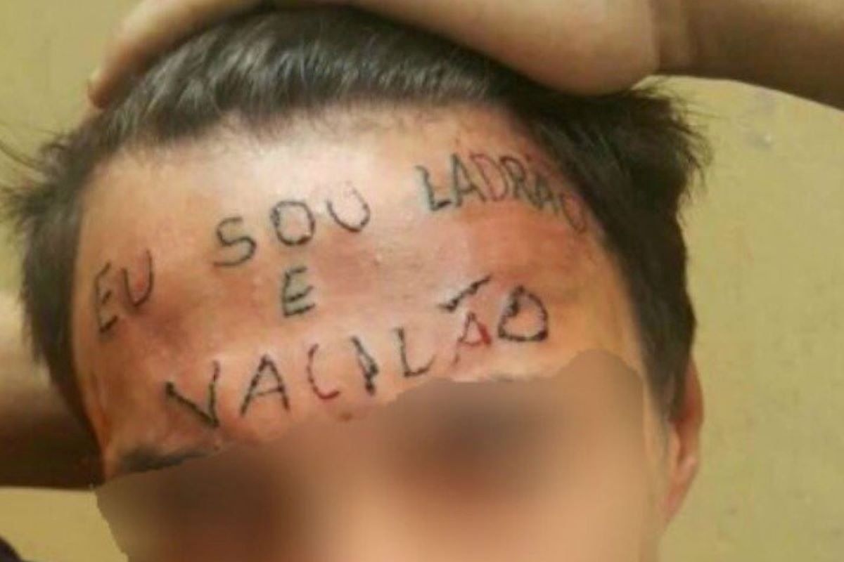"Ladrão e vacilão": jovem que teve frase tatuada na testa é preso novamente