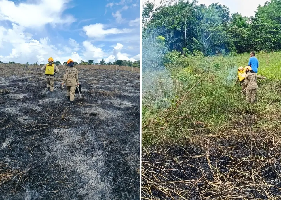 Fogo atinge área de aproximadamente 800 m² em Cruzeiro do Sul