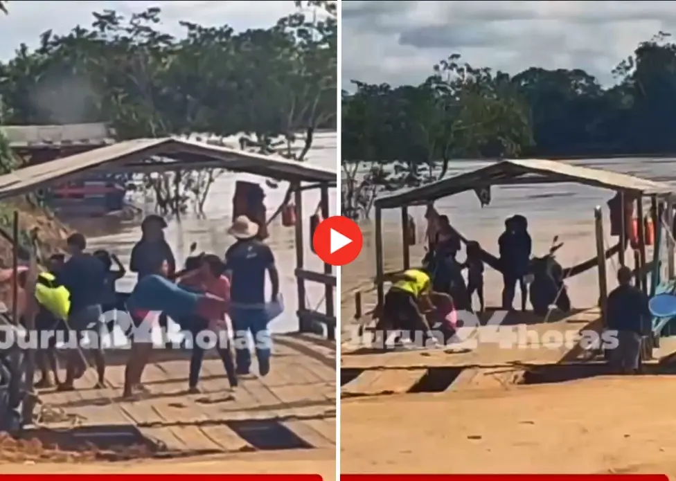 Passageiros se envolvem em confusão em balsa no Rio Juruá