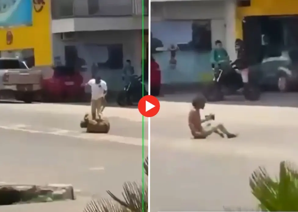Homem é flagrado agredindo pessoa em situação de rua em Cruzeiro do Sul
