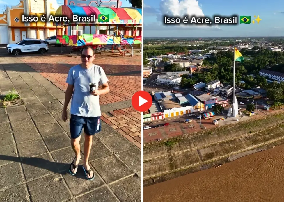 Fotógrafo acreano recria vídeo viral da Rocinha e destaca paisagem de Rio Branco