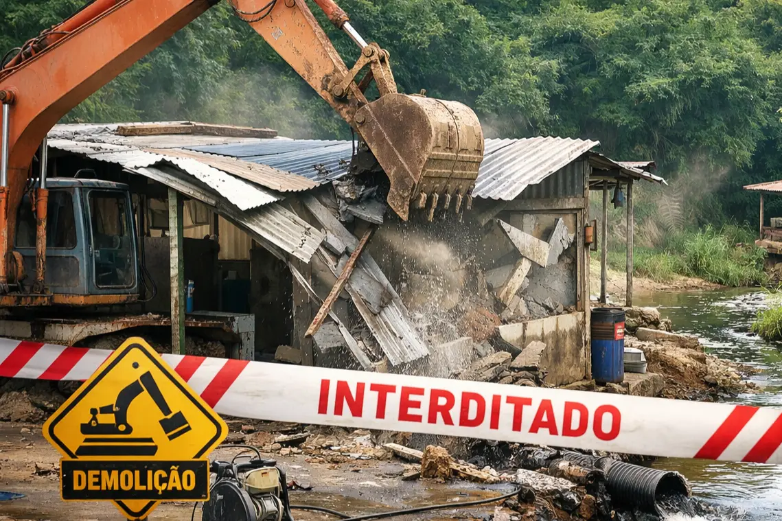 Justiça manda demolir lava-jato instalada em área de preservação