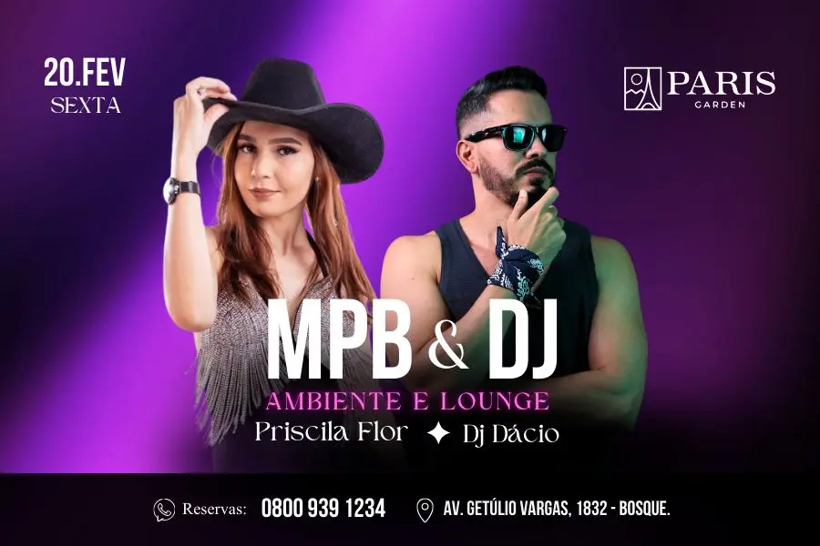 Paris Garden promove noite de MPB e DJ nesta sexta em Rio Branco