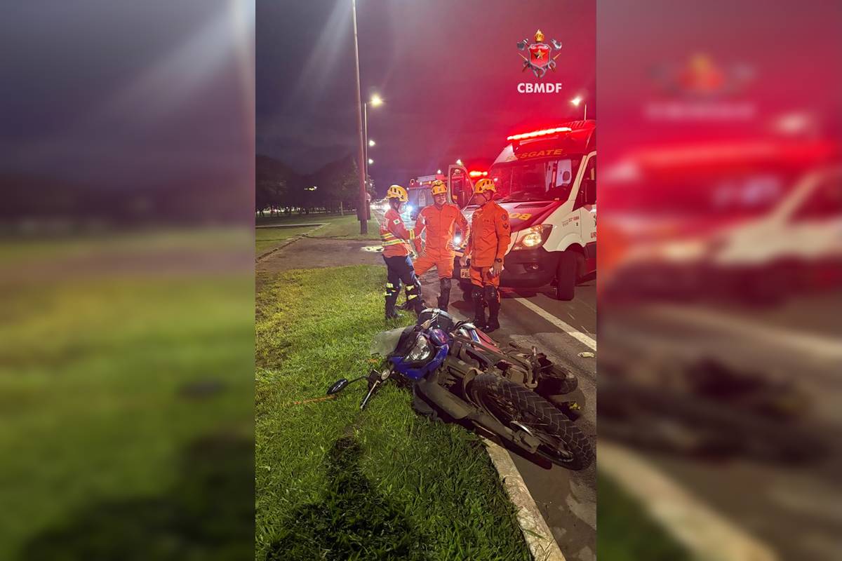 Homem morre após ser atropelado por moto no Eixão Sul, em Brasília