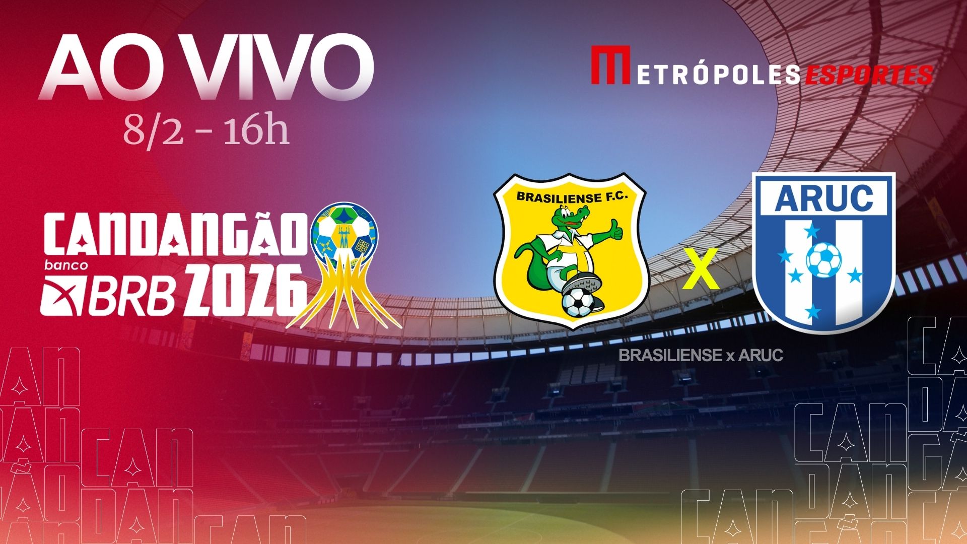 Candangão 2026: veja Brasiliense x ARUC ao vivo no YouTube