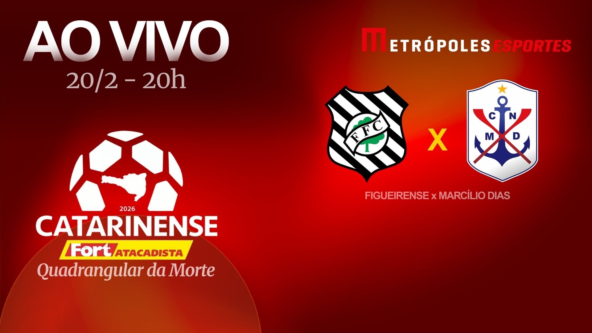 Catarinense 2026: assista a Figueirense x Marcílio Dias ao vivo no YouTube