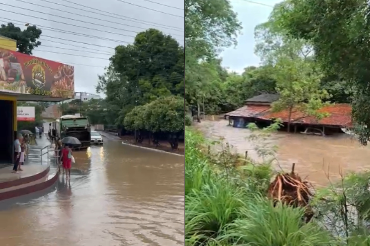 Chuva alaga cidade no interior de Goiás e afeta ao menos 500 pessoas. Veja vídeo