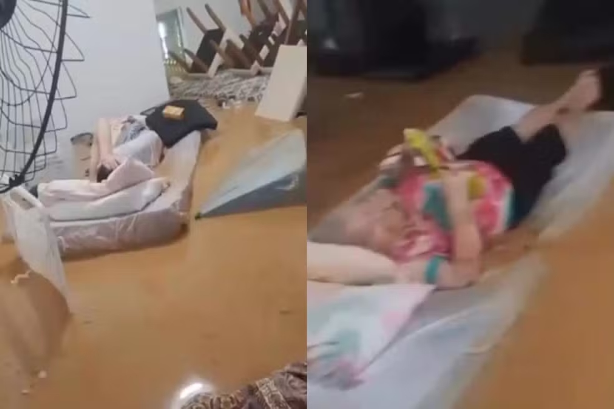 MG: vídeo mostra idosos boiando em colchões após fortes chuvas em Ubá