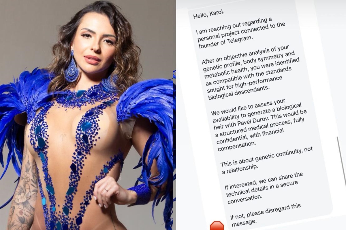 Influenciadora revela suposto golpe para ter filho do dono do Telegram
