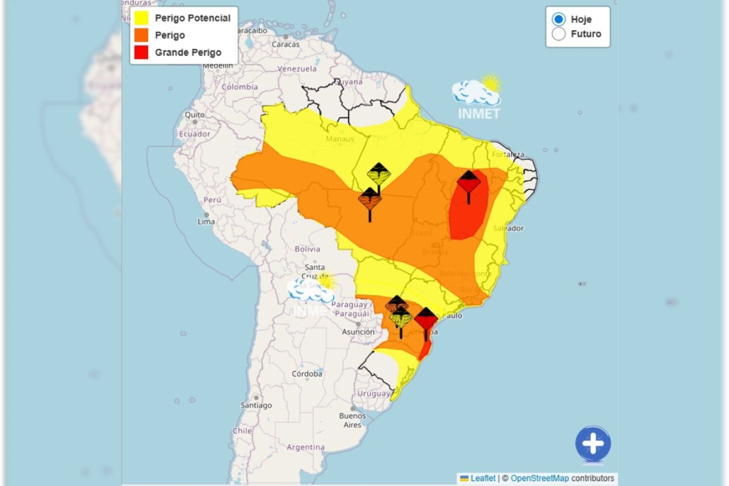 Final de semana tem alerta vermelho de chuva para 2 regiões do país