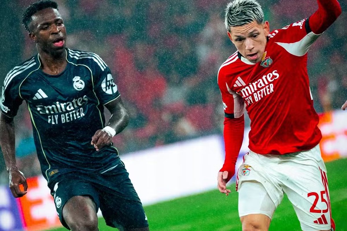 Uefa suspende Prestianni, do Benfica, após racismo contra Vini Jr.